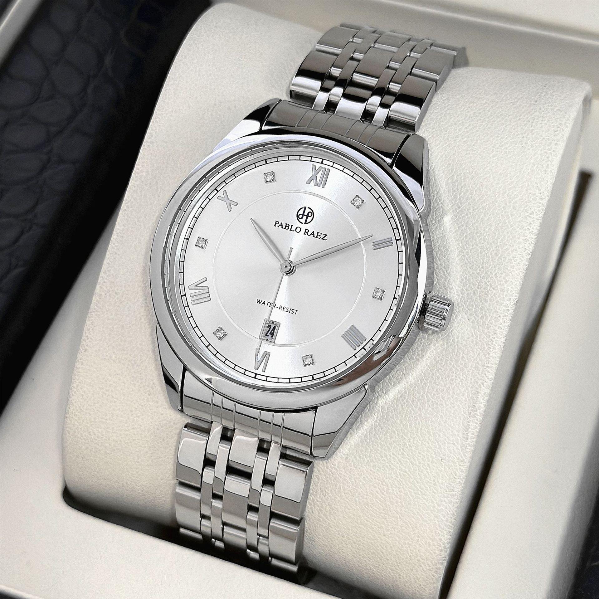 

Men s Quartz Business Watch with Calendar, Waterproof, Versatile Casual Style, Steel Band