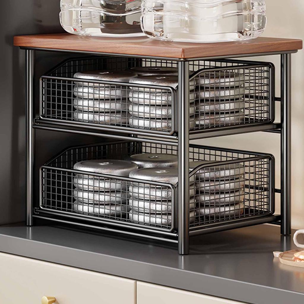Coffee Organizer Pod Holder Countertop Multifunctional Kitchen Counter Shelf with Smooth