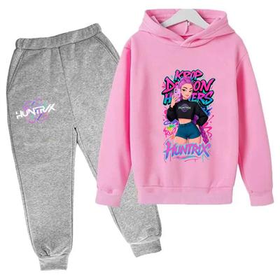 KPop lovci démonů Dětská kreslená mikina s dlouhým rukávem a kalhoty 2dílná sada Oblečení pro holčičky a chlapce Dětský obleček Boutique