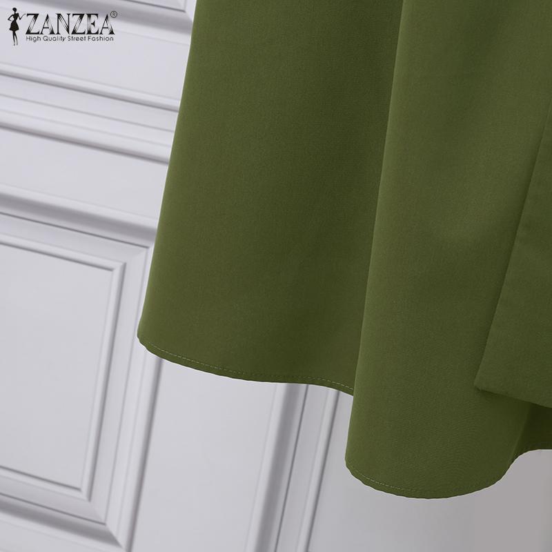 ZANZEA Rochie de vară fără mâneci cu guler răsturnat casual pentru femei