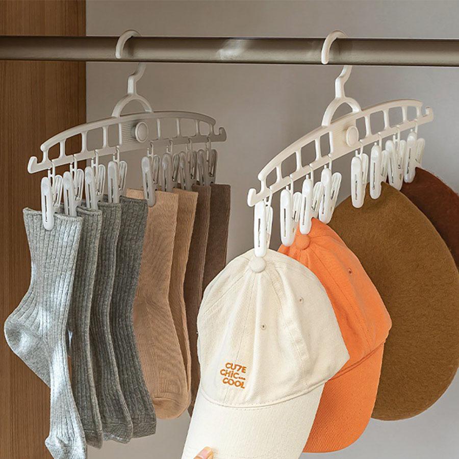 Home Windproof Socks Clip Drying Rack, Multifunctional Plastic Vest, Seamless Hanging, Wide Shoulder, Anti Slip Clothing Support