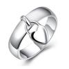 Geometric Heart Pendant Alloy Ring - Women's Gift Jewelry