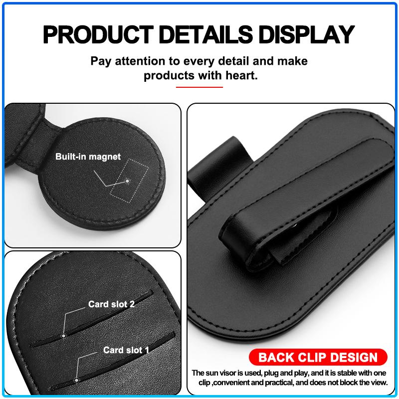 Leather Car Glasses Clip Sun Visor Multi-function Sunglasses Clip Car Styling For Volvo XC60 XC90 S60 S80 S40 V40 V60 V70 V50 XC70