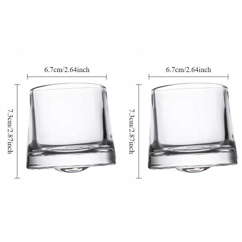 2pcs Set Tumbler Whiskey Glass Crystal Whiskey Glasses Rotating Spinning Wine Brandy Glass Cup Drinkware for Bar Home Cocktails 2pcs