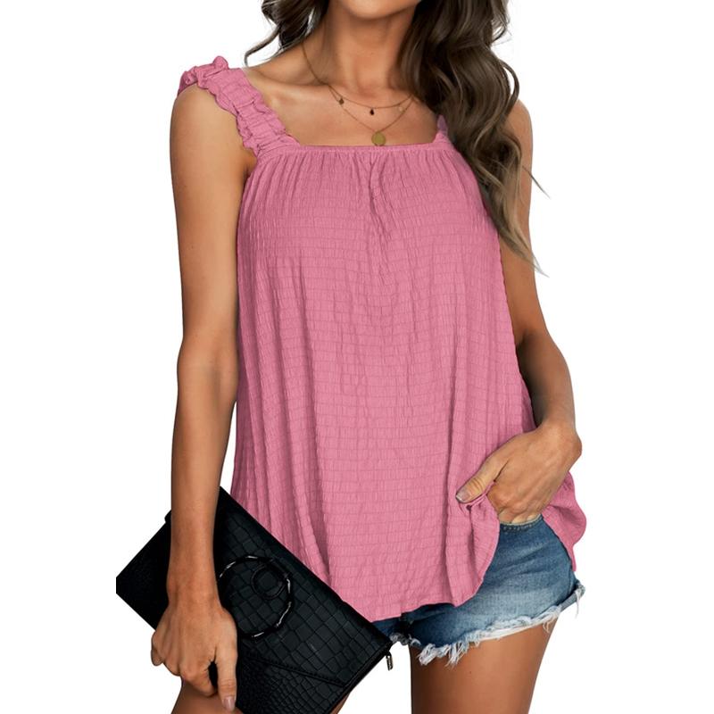 Dámský jarní a letní jednobarevný sexy top na ramínka, pohodlná vesta