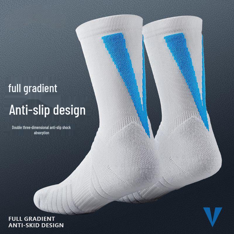 Men's Elite Basketball Socks: Long Tube, CBA Player Edition, High Tube, Terry Bottom, Sport/Casual.