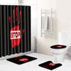 Halloween Blood Handprint Horror Bathroom Shower Curtain Four-Piece 3D Thriller Toilet Three-Piece Floor Mat Carpet