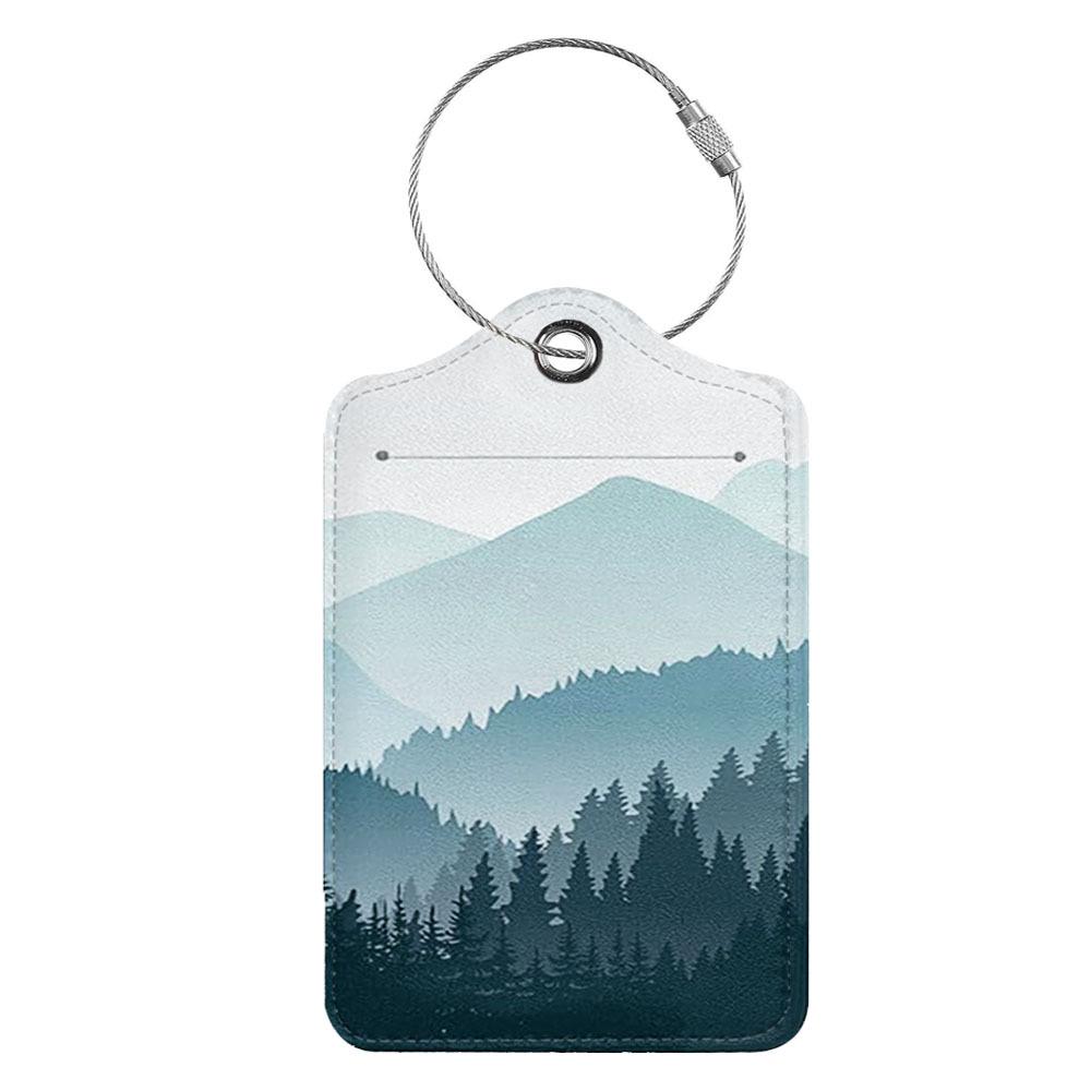 Stylish Printed Leather Luggage & ID Tag Set