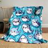 Cute Cartoon Sharks Pattern Print Blanket Soft and Cozy Perfect for the Living Room Bed Sofa or a Nap,gift