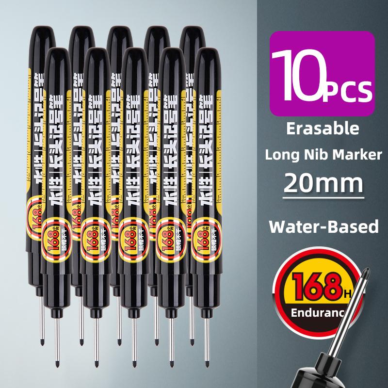 

6/10 шт. Маркеры с длинным наконечником 20 мм, стираемые, для ванной комнаты, столярных работ, керамики, деревообработки, декора, быстросохнущие, масляные