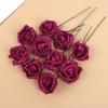 5/10pcs 6cm Glitter Foam Rose Artificial Flower Branch Bridal Bouquet Fake Flower DIY Wreath Craft Wedding Party Home Decor