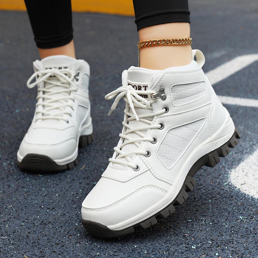 TUINANLE Autumn Women's Outdoor Breathable Hiking Shoes Soft Sole Sneakers for Camping Men High Top Boots Spring