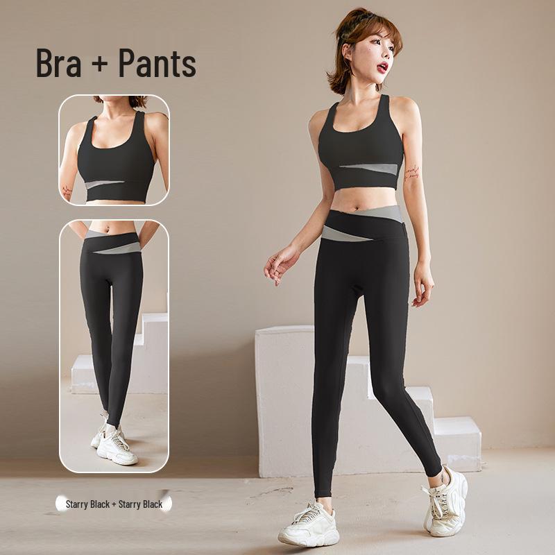 Dámská podzimní jógová souprava: Profesionální nárazuvzdorná sportovní podprsenka a vesta pro fitness a běh