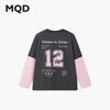 MQD Modisches Mädchen-T-Shirt mit Langarm, Faux Two-Piece