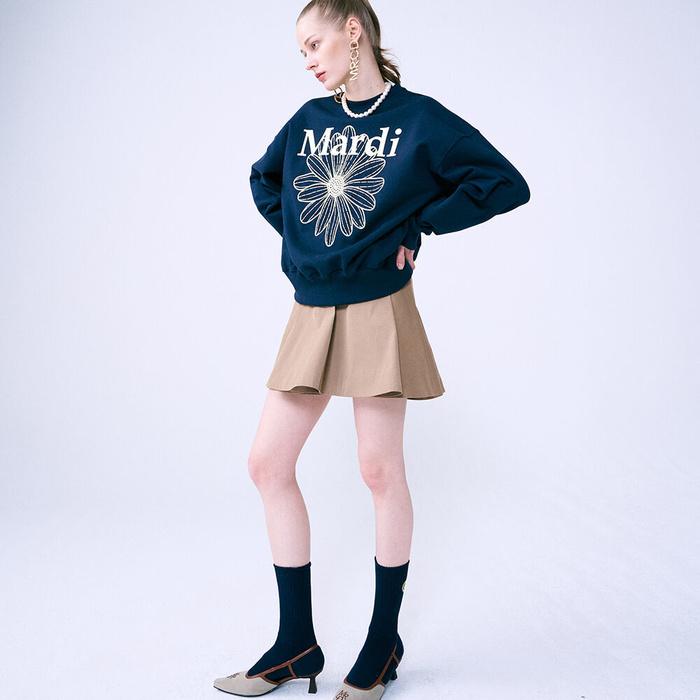 [Mardi mercredi] Sweatshirt Flowermardi_navy Creme