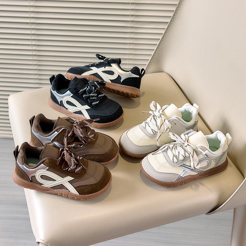 Girls' German training shoes Children's sports board shoes 2025 autumn new baby older children silver ballet style