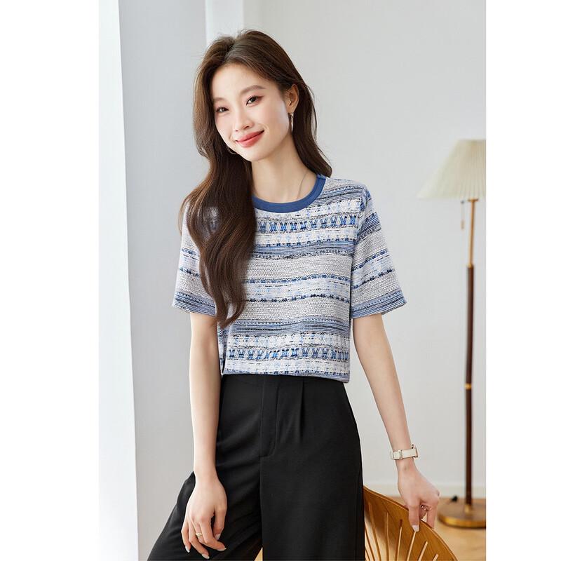 

Women s Mulberry Silk Color-Block T-Shirt XL