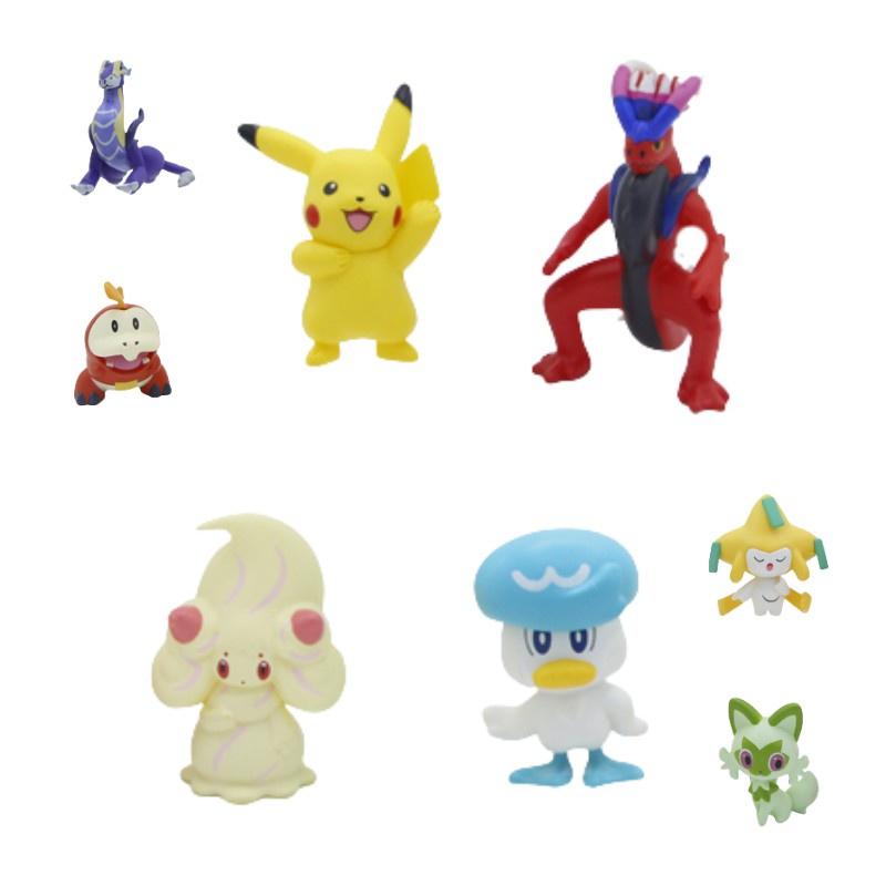 Set Of 8 Cartoon Pokemon Pikachu Mini Figures 5cm Size, Non-electric, Static Display
