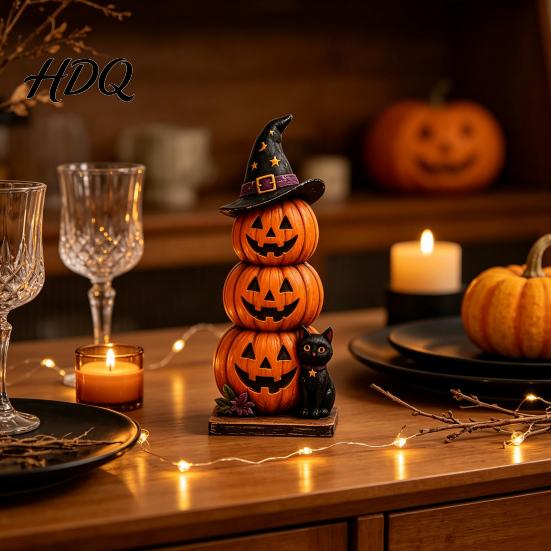 Vintage Haunted House Tiered Tray Decor Farmhouse Halloween Wooden Tabletop Decorations Table Topper Signs Spooky Retro Holiday Signs Pumpkin Ghost