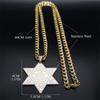 Židovský náhrdelník z nehrdzavejúcej ocele pre mužov a ženy, Izraelská Dávidova hviezda, Magen David, Judaica, Hexagramové náhrdelníky, Hip Hop šperky
