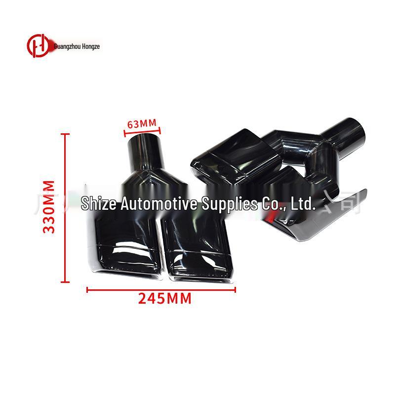 Mercedes W212 E-Class CLA Quad Square Port Black Plated AMG E63 Exhaust Tailpipe Upgrade