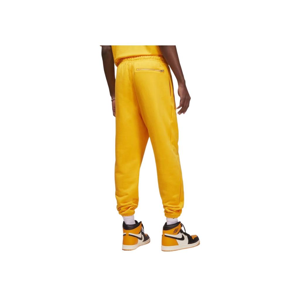 Jordan Embroidered Logo Knit Joggers With Drawstring Cuffs Men Bottoms Yellow FJ0697-739