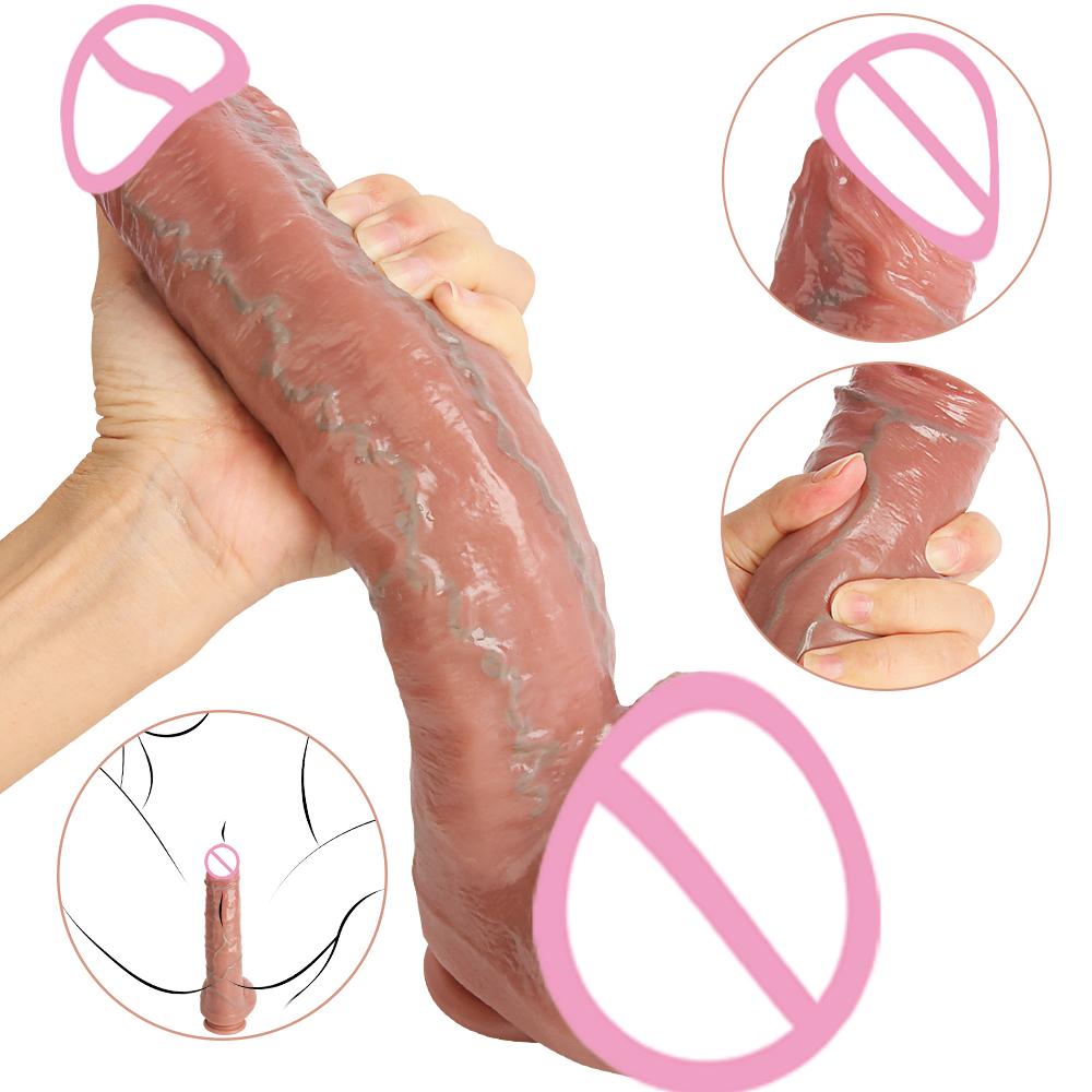 Soft Realistic Dildo Huge Penis Penetration Anal Sex Toys For Women Masturbation Soft Dick Dildos Sexy Adult Sex Toy Gay