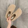 2025 Autumn and Winter New Retro Lamb Wool Plush Slippers Female Bag Head Drag Fairy Wind Lazy Cotton Slippers