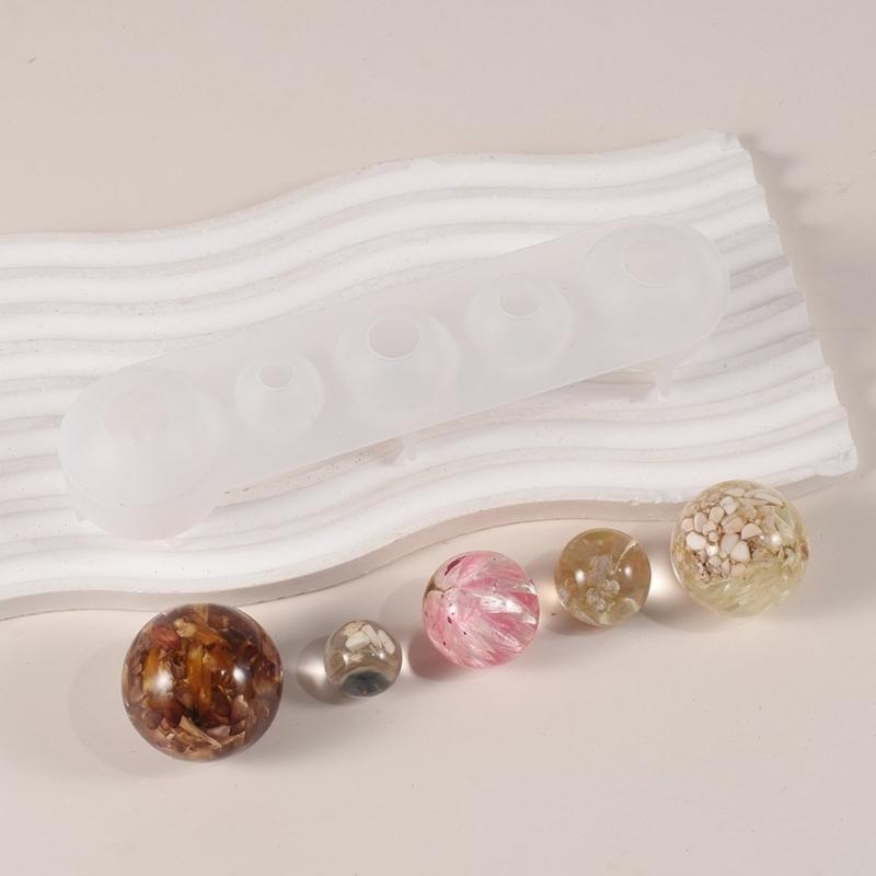 Moldes de Esfera de Silicone de Vários Tamanhos Criação de Esfera de Resina Artística Moldes de Silicone Molde de Esfera Portátil para Artesanato