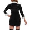Women's Shiny Long Sleeve Bodycon Dress