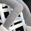 Cotton Polka Dot Stockings (Light Gray)