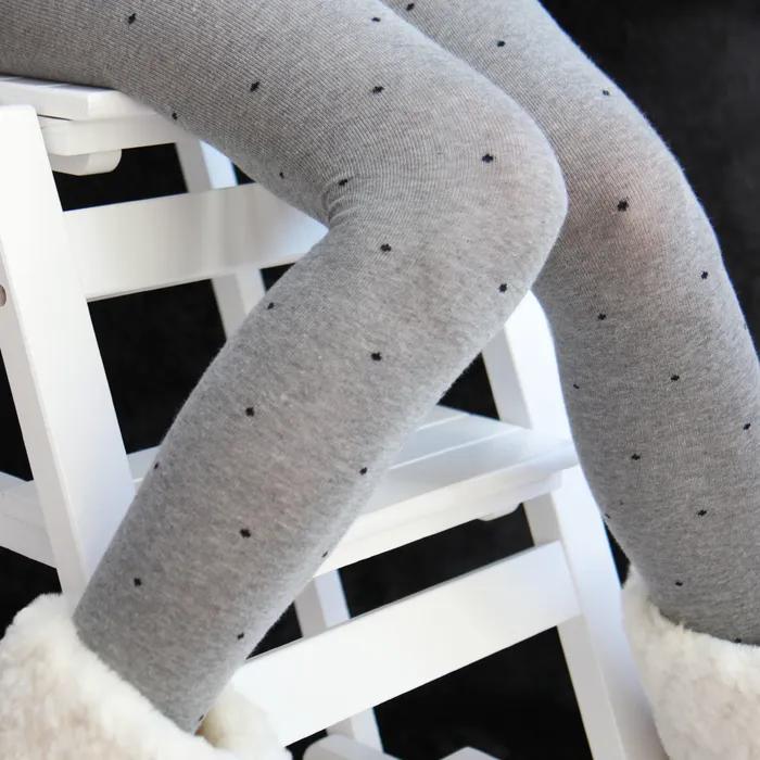 Cotton Polka Dot Stockings (Light Gray)
