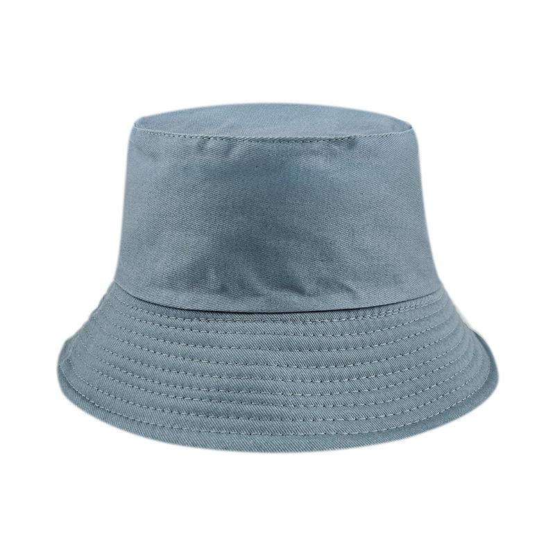Pure cotton high quality double-sided fisherman hat Korean version face slim basin hat sun protection bucket hat embroidery