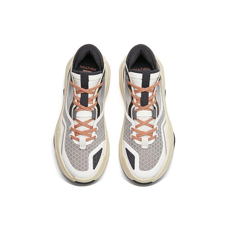 Anta C37 2.0 Lightweight Non-Slip Mid-Top Sneakers Men Sneakers White Gray 912228082-2