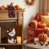 3Pcs Autumn Vintage Black Cat Tabletop Sign Witch Hat Cat Table Ornament  Autumn Harvest