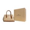 Coach Darcie 26 Logo Color Block Coated Canvas And Leather Shoulder Crossbody Tote Bag Medium Women handbags Khaki CS553-IMWQ4