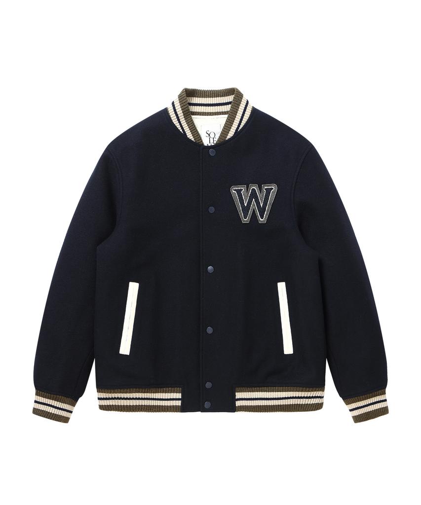 Solew W Wappen Varsity Jacket_Navy