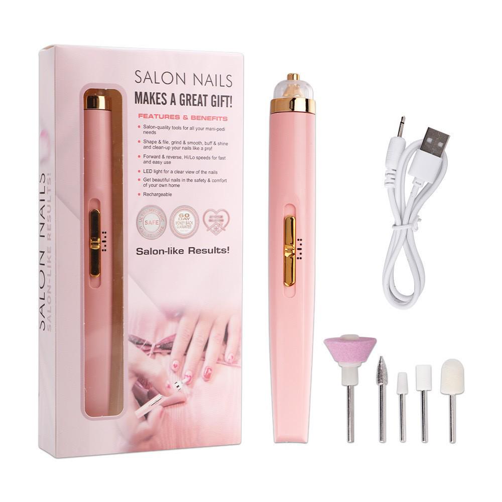 Portable Electric Nail Polisher & Manicure Set - 5-in-1 Nail Grinding Tool