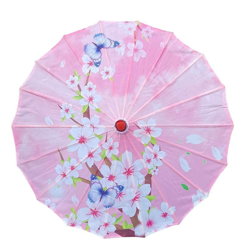 1Pc Japanese Style Colorful Cherry Blossom Vintage Stage Performance Props for Festival Accessories 56cm Umbrella Silk Cloth