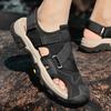 Leather Outdoor Shoes Summer Breathable Sandals, New Mesh Sandals Bag Head Anti-kick Beach Shoes Trendy Men's Shoes