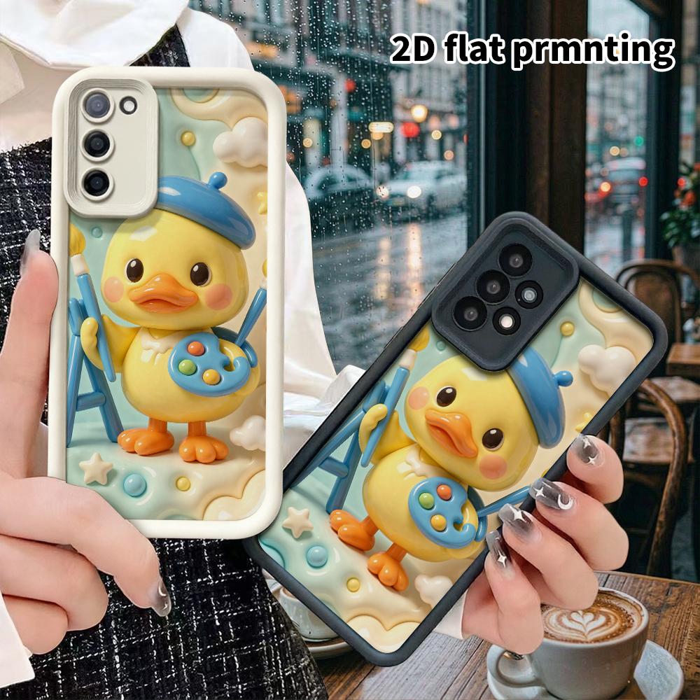 Phone case: 2D flat, suitable for Samsung Galaxy A34 A35 M05 M06 S20 S22 S21 FE Plus 5G protective case, featuring little yellow duck by the artist, p