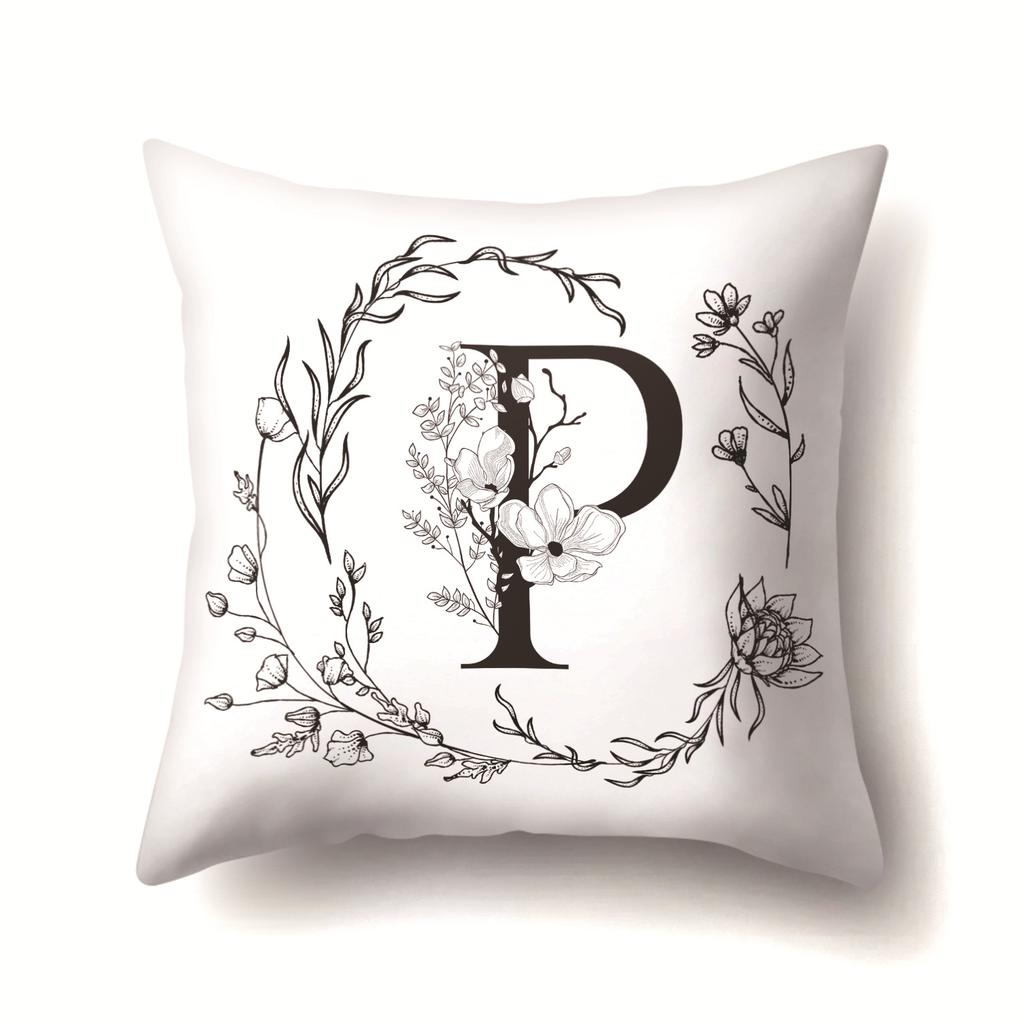 Polyester Pillowcase INS Style Garland 26 English Letter Printing Pillowcase Waist Cushion Car Seat Cover