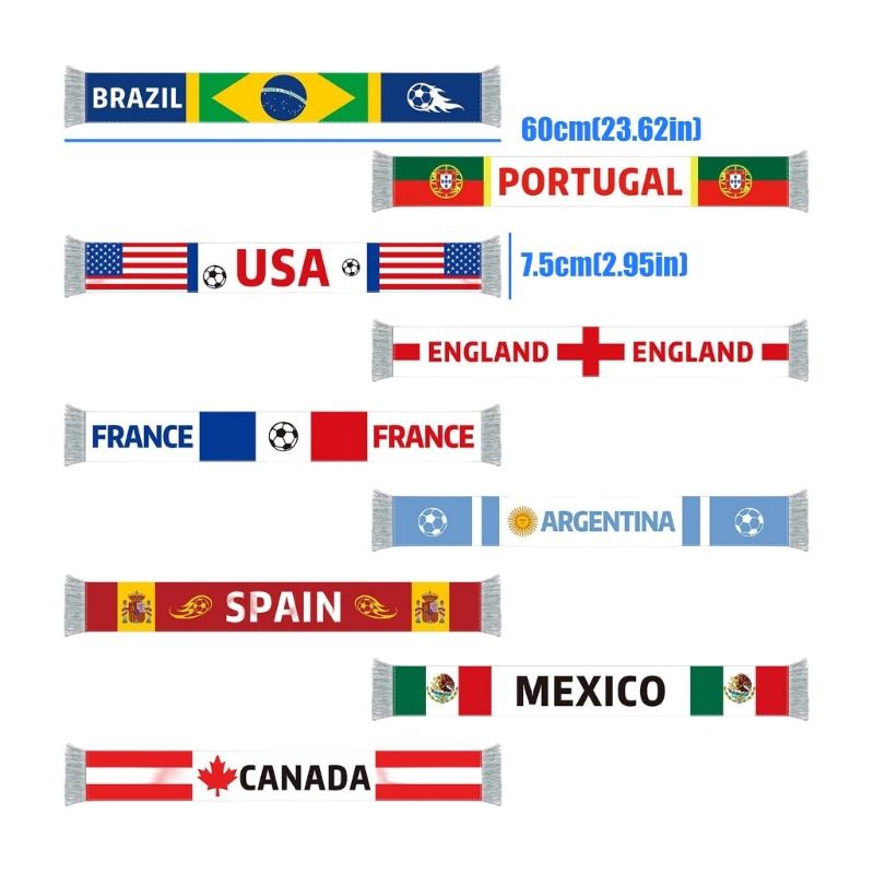 2026 International Football Championship National Flag Scarf Soft Comfortable Fabric For Football Fans And Sports Enthusiasts
