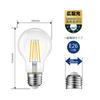 LVWIT LED Bulbs, E26 Base, 1055LM, 8W Filament Bulb, A60, 2700K Warm White, Equivalent To 75W, Clear Type, Retro Light Bulb, PSE Certified, Pack of