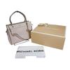 Shoulder Bag Handbag Cowhide Pink Beige Women Used