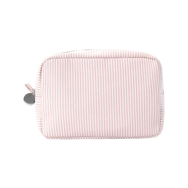Toiletry Bag Stripe Makeup Bag Travel Cosmetic Bag Aesthetic Storage Bag Lovely Cosmetic Brush Case for Woman Girls