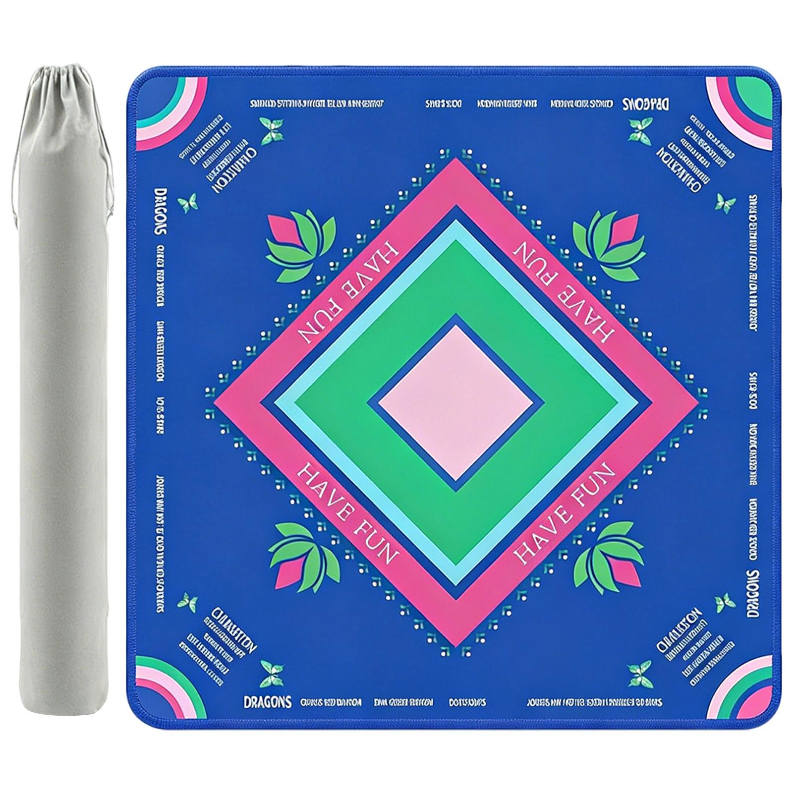 

Thickened, Edge-locked, Wear-resistant, And Non- Rubber Mahjong Table Mat For Playing Cards And Chess One Size синий
