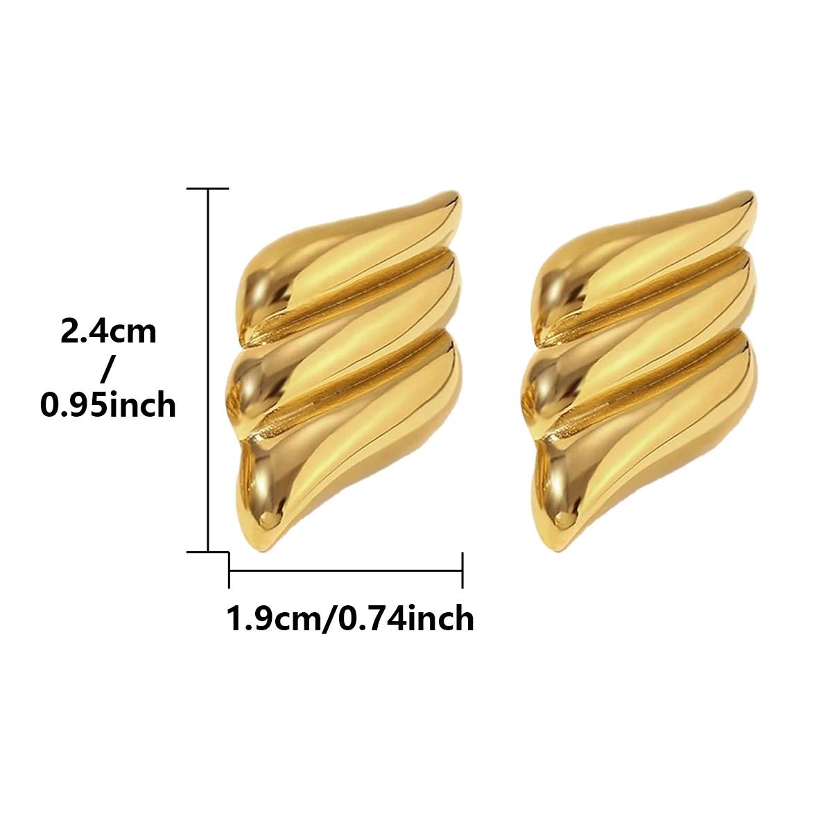 1pc Geometric Hollow Earrings For Women Fashion Elegant Gold Color Stainless Steel Irregular Heart Stud Nail Earring Jewelry