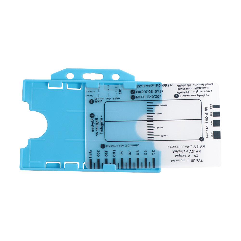 Portable Pocket Ecg/Ekg Reference Guide Clear Ekg Interpretation Ruler ECG 7 Step Ruler Card  Nurse