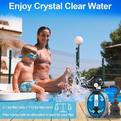 Yousheng Pool Filter Balls Replace Pool Filter Sand Plush Filter Balls Reusable Fiber Media Balls for Sand Filter Pump Swimming Pools Aquariums